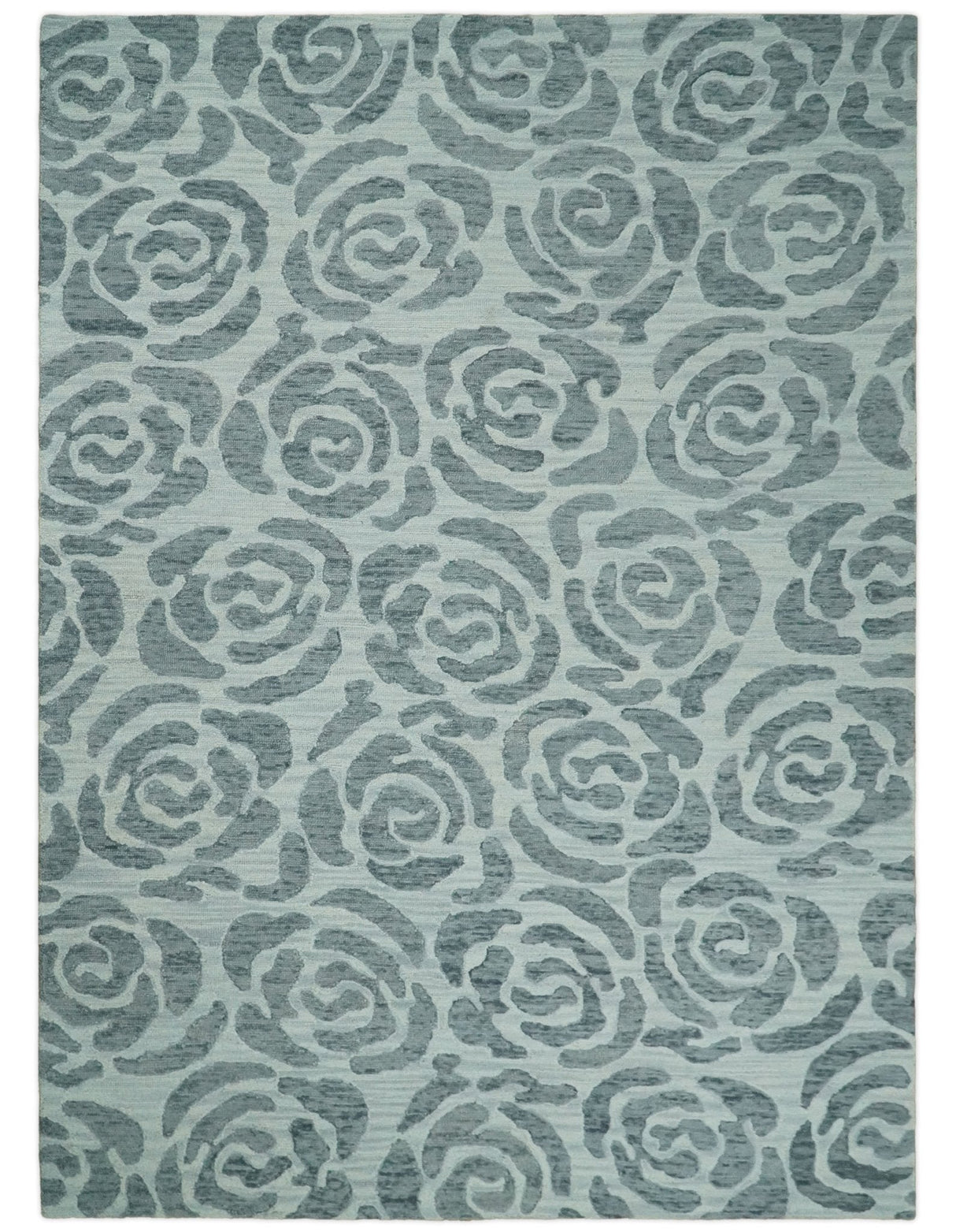 Hand Tufted Contemporary Gray and Silver Wool Area Rug