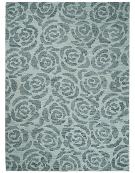 Hand Tufted Contemporary Gray and Silver Wool Area Rug