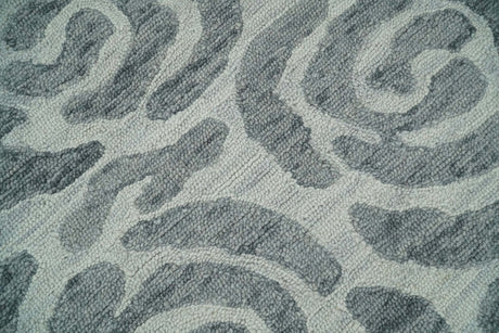 Hand Tufted Contemporary Gray and Silver Wool Area Rug