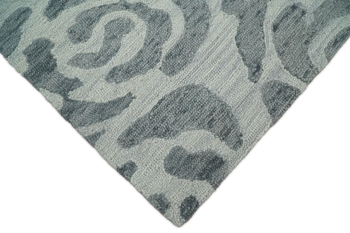 Hand Tufted Contemporary Gray and Silver Wool Area Rug