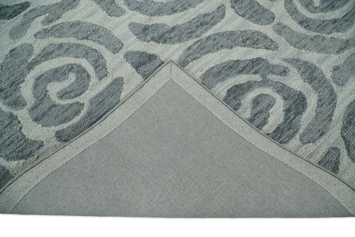 Hand Tufted Contemporary Gray and Silver Wool Area Rug