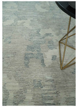 Hand Tufted Ivory, Beige and Charcoal Modern Abstract Design 8x10 Rug