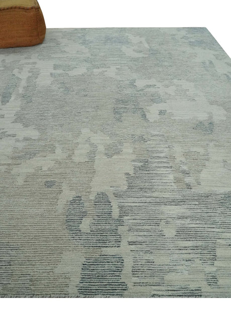 Hand Tufted Ivory, Beige and Charcoal Modern Abstract Design 8x10 Rug