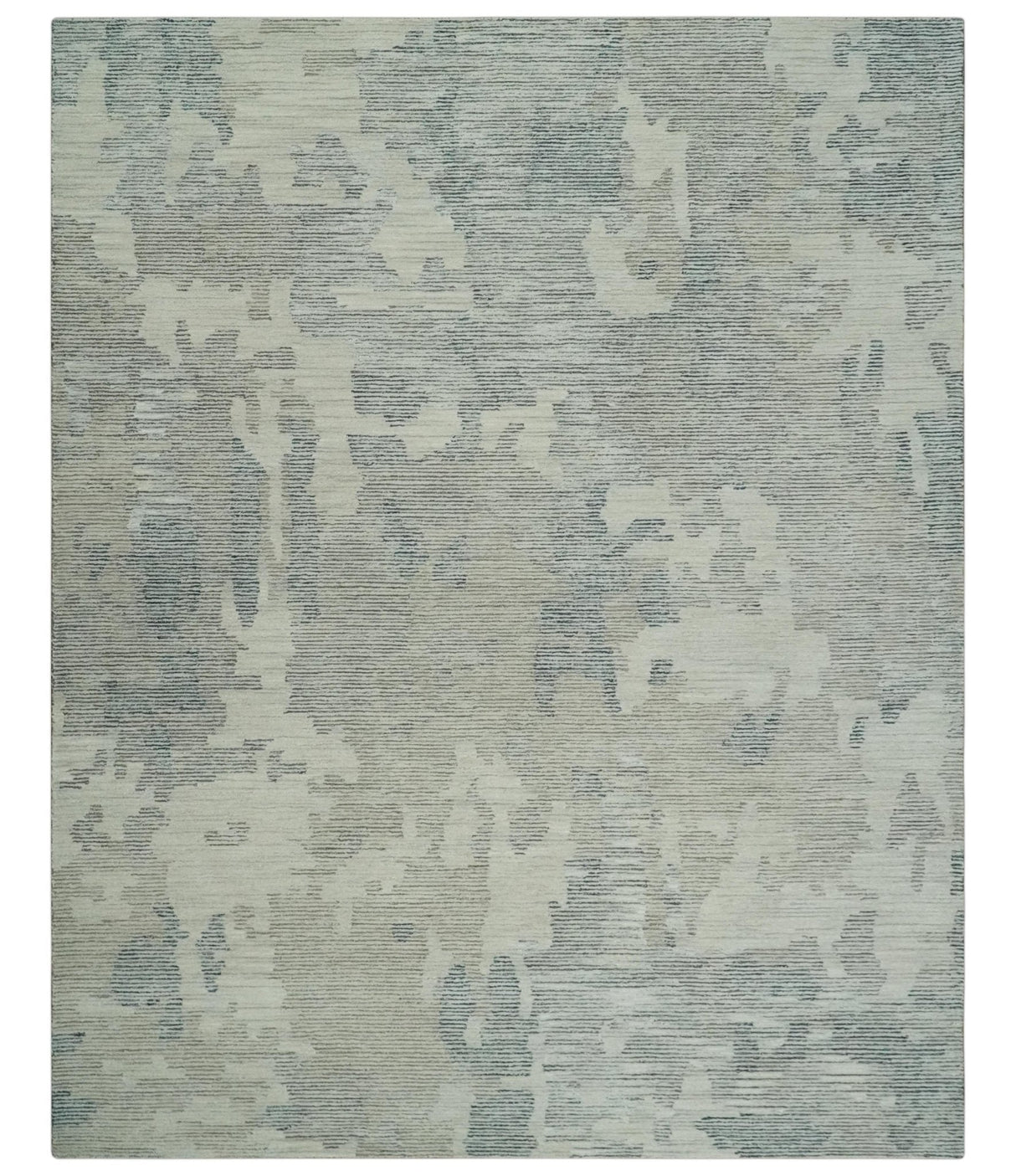Hand Tufted Ivory, Beige and Charcoal Modern Abstract Design 8x10 Rug