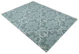 Hand Tufted Ivory, Gray and Blue Contemporary Style Wool Area Rug