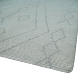 Hand Tufted Ivory Traditional Geometrical Moroccan Design Custom Made Rug