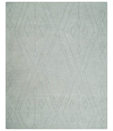 Hand Tufted Ivory Traditional Geometrical Moroccan Design Custom Made Rug