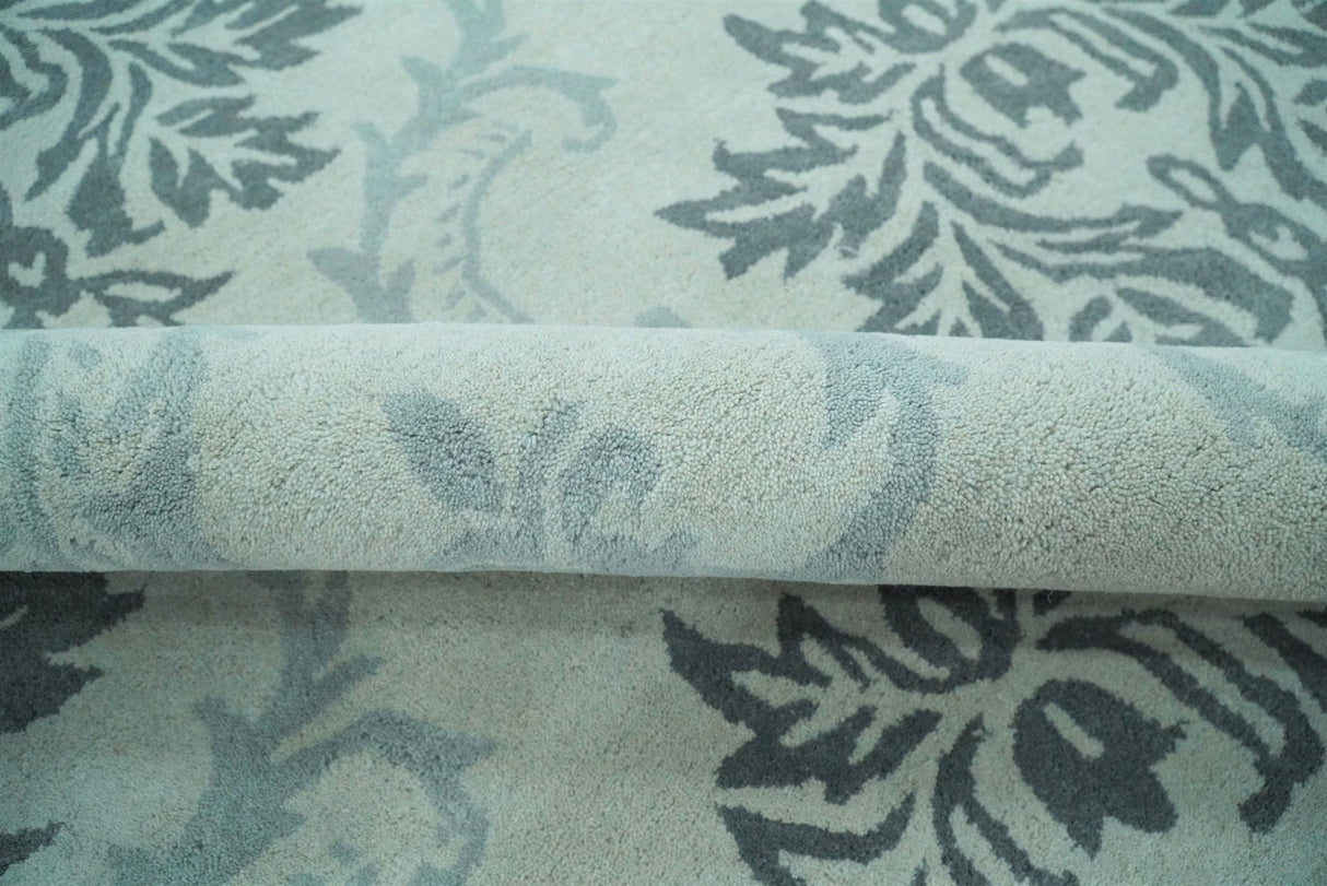 Hand Tufted Modern Ivory and Gray Wool Area rug