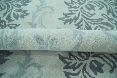 Hand Tufted Modern Ivory and Gray Wool Area rug