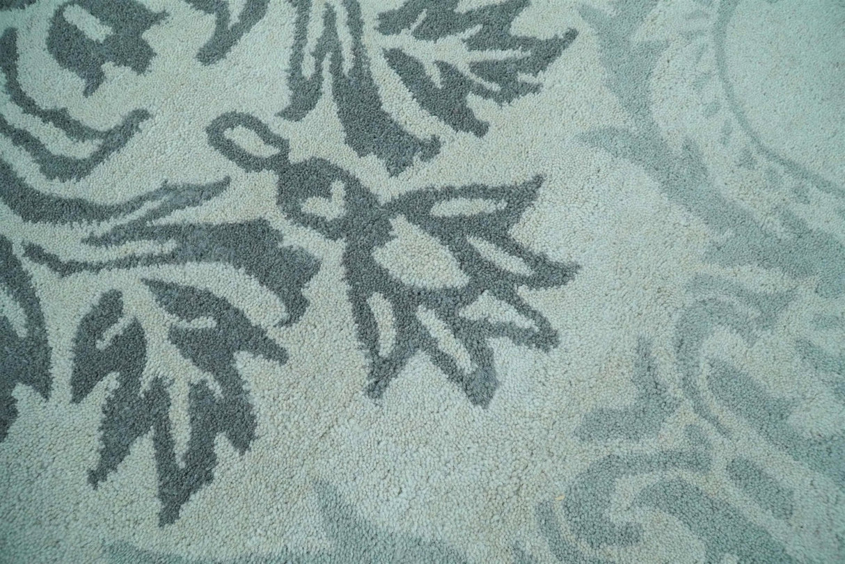Hand Tufted Modern Ivory and Gray Wool Area rug