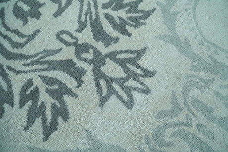 Hand Tufted Modern Ivory and Gray Wool Area rug