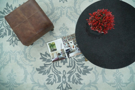 Hand Tufted Modern Ivory and Gray Wool Area rug