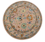 Hand Tufted Pink Peach and Gold Modern Colorful Oushak Rug