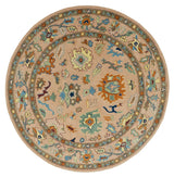 Hand Tufted Pink Peach and Gold Modern Colorful Oushak Rug