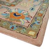 Hand Tufted Pink Peach and Gold Modern Colorful Oushak Rug