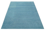 Hand Tufted Solid Plane Light Blue Woolen wool Area Rug