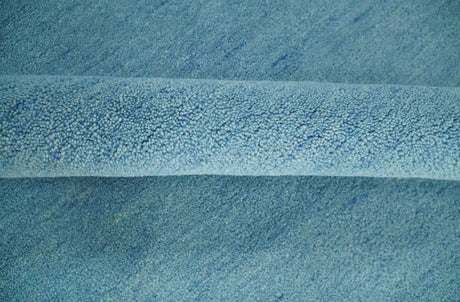 Hand Tufted Solid Plane Light Blue Woolen wool Area Rug