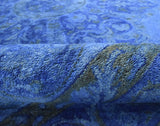 Hand Tufted Traditional Design Blue Overdyed Wool Area Rug