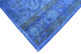 Hand Tufted Traditional Design Blue Overdyed Wool Area Rug