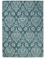 Hand Tufted Traditional Teal and Ivory Wool Area Rug