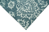 Hand Tufted Traditional Teal and Ivory Wool Area Rug