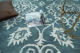 Hand Tufted Traditional Teal and Ivory Wool Area Rug