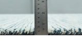 Hand Tufted Woolen Modern White and Blue Custom Made Area Rug