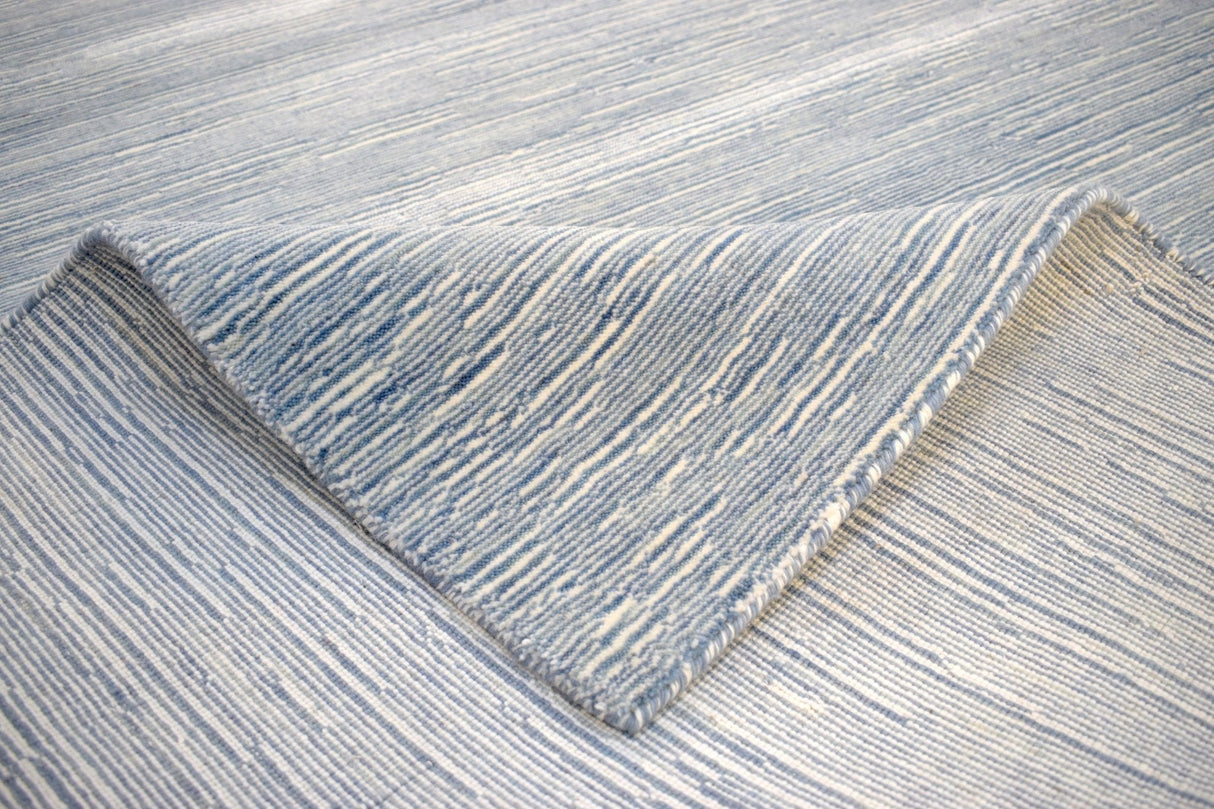 Hand Woven Blue, Ivory wool and Art Silk contemporary Area Rug-Area Rug-Parc Decor