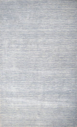 Hand Woven Blue, Ivory wool and Art Silk contemporary Area Rug-Area Rug-Parc Decor