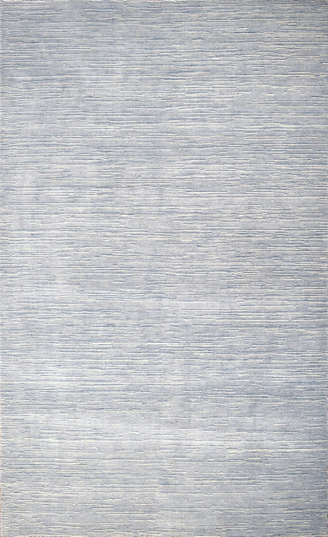 Hand Woven Blue, Ivory wool and Art Silk contemporary Area Rug-Area Rug-Parc Decor