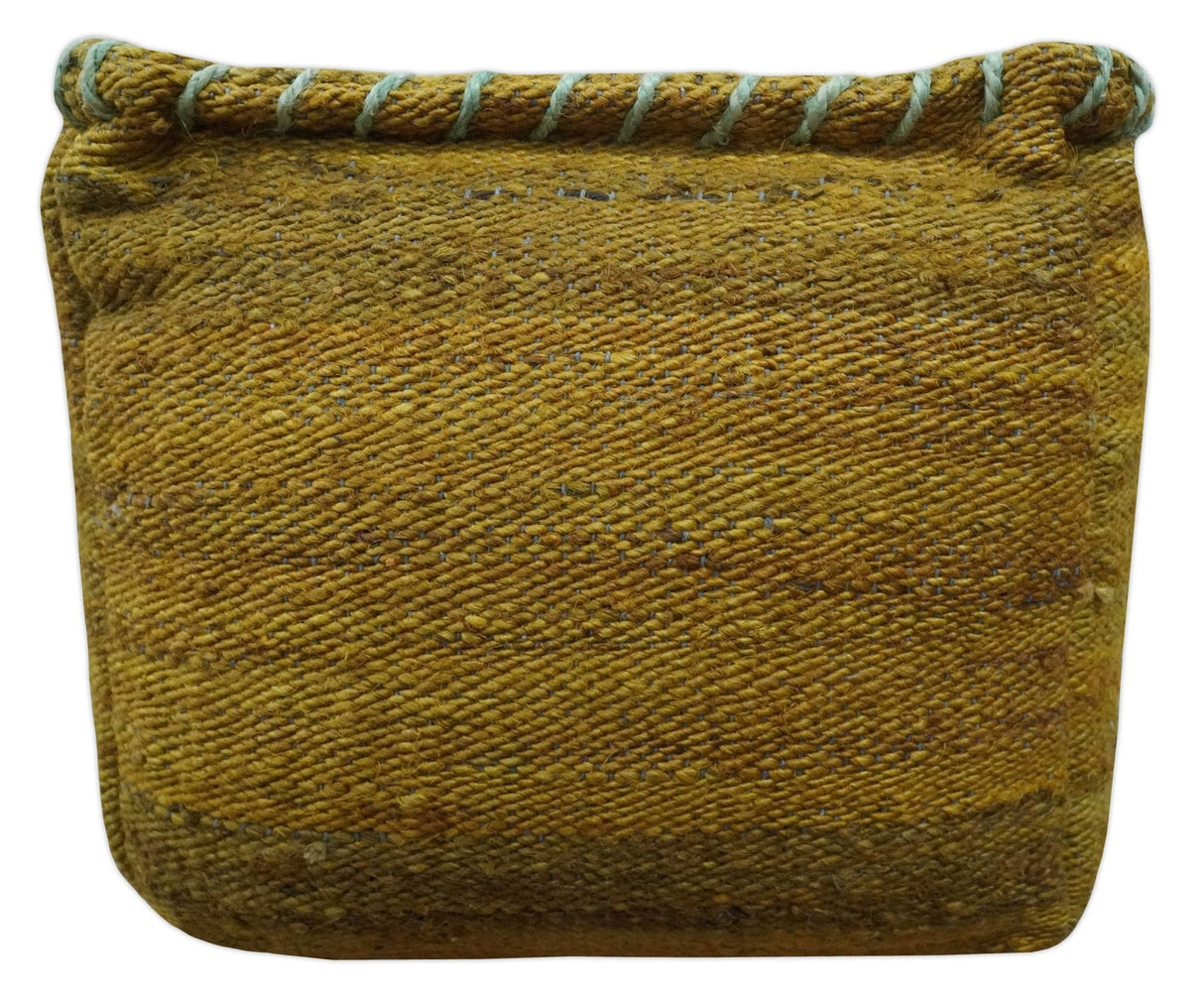 Hand Woven Boho Natural Farmhouse Mustard Jute Pouf