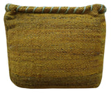 Hand Woven Boho Natural Farmhouse Mustard Jute Pouf