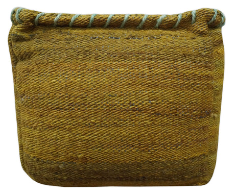 Hand Woven Boho Natural Farmhouse Mustard Jute Pouf