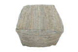 Hand Woven Boho Natural Large Gray and Brown Jute Pouf