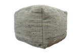 Hand Woven Boho Natural Large Gray and Brown Jute Pouf