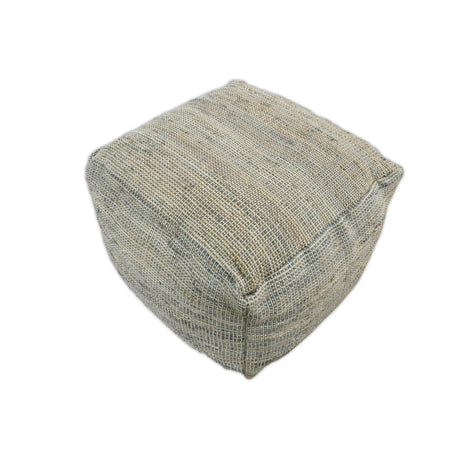 Hand Woven Boho Natural Large Gray and Brown Jute Pouf | TRD122P-Pouf-Parc Decor