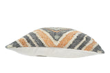Hand Woven Boho Rust and Charcoal Jute and Wool Tribal Accent Pillow, Cushion | PL11