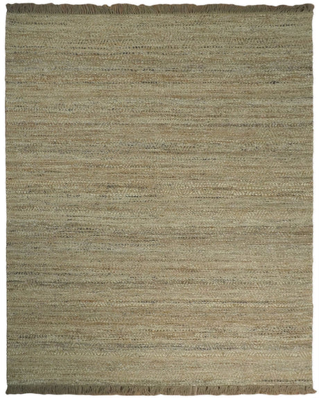 Hand Woven Brown Natural Jute and Wool Area Rug