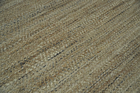 Hand Woven Brown Natural Jute and Wool Area Rug