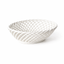 Hand-Woven Ceramic Basket -Small Oval Porcelain Dish in White, Beige & Pink