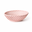 Hand-Woven Ceramic Basket -Small Oval Porcelain Dish in White, Beige & Pink