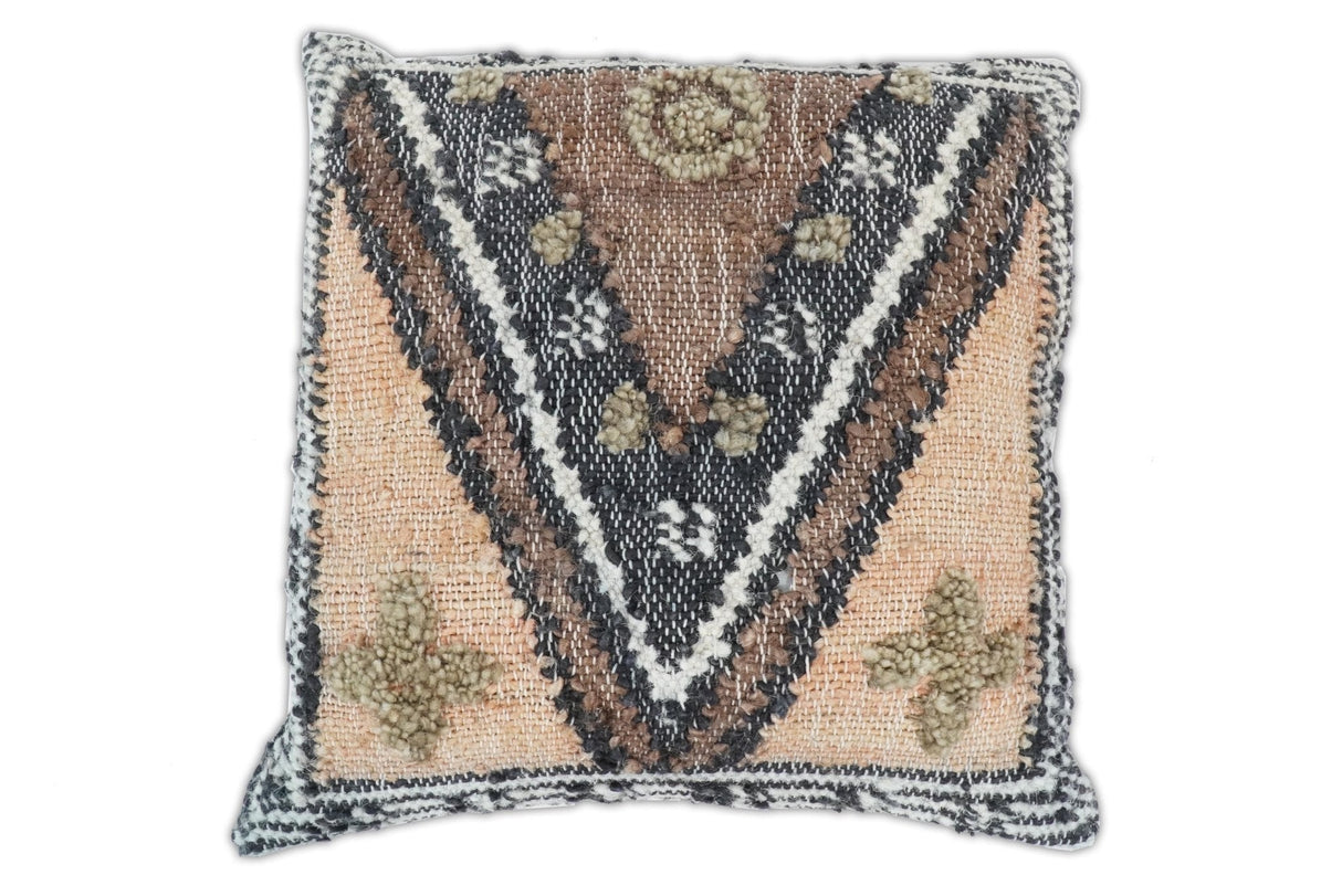 Hand woven Jute and Wool Tribal Accent Pillow, Cushion | PL14-All Products-Parc Decor