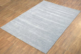 Hand Woven Modern Solid Silver Wool 5x8 Area Rug