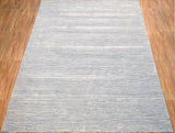 Hand Woven Modern Solid Silver Wool 5x8 Area Rug
