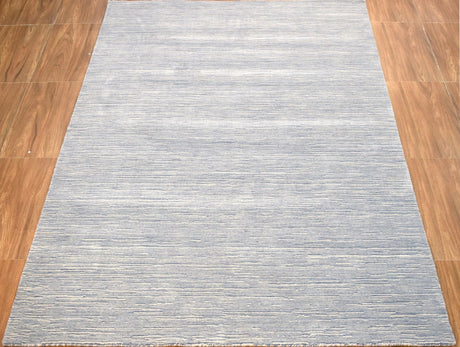 Hand Woven Modern Solid Silver Wool 5x8 Area Rug