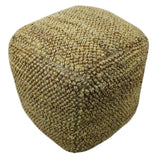 Hand Woven Natural Brown Chunky Design Jute Pouf