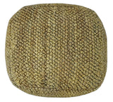 Hand Woven Natural Brown Chunky Design Jute Pouf