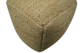 Hand Woven Natural Brown Geometrical Textured Jute Pouf