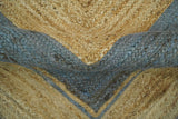 Hand Woven Natural Fiber Blue and Brown Natural Jute Rug