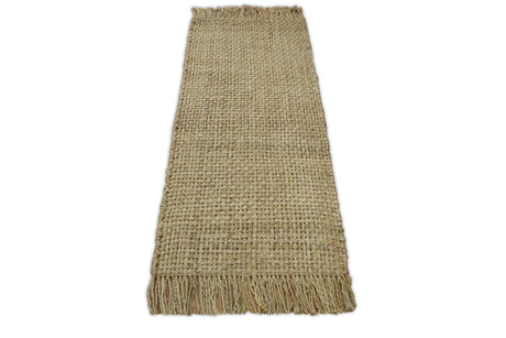 Hand Woven Natural Fiber Brown Natural Jute Rug